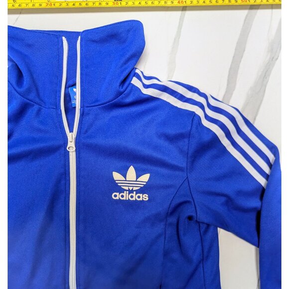 adidas Jacket Blue Zippered Sweatshirt Size Medium - Picture 3 of 5